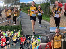 Sarah, Stefanie en Jordy op de Pater Lieven Moryloop