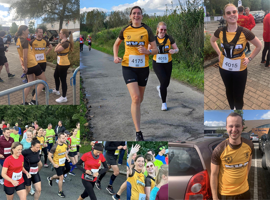 Sarah, Stefanie en Jordy op de Pater Lieven Moryloop